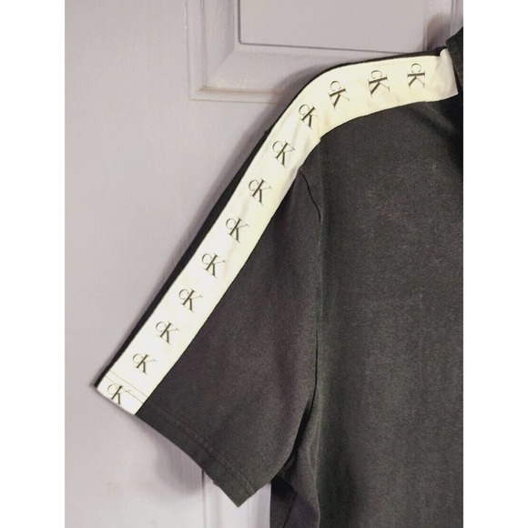 Vintage 90s Y2K Calvin Klein CK logo polo Shirt Top black XL Designer Classic - Picture 3 of 7